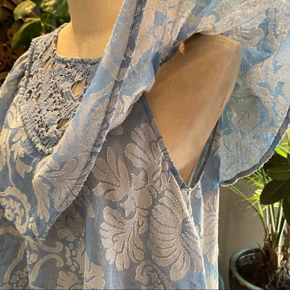 Anthropologie Serenity crochet ruffle damask top - Picture 13 of 14